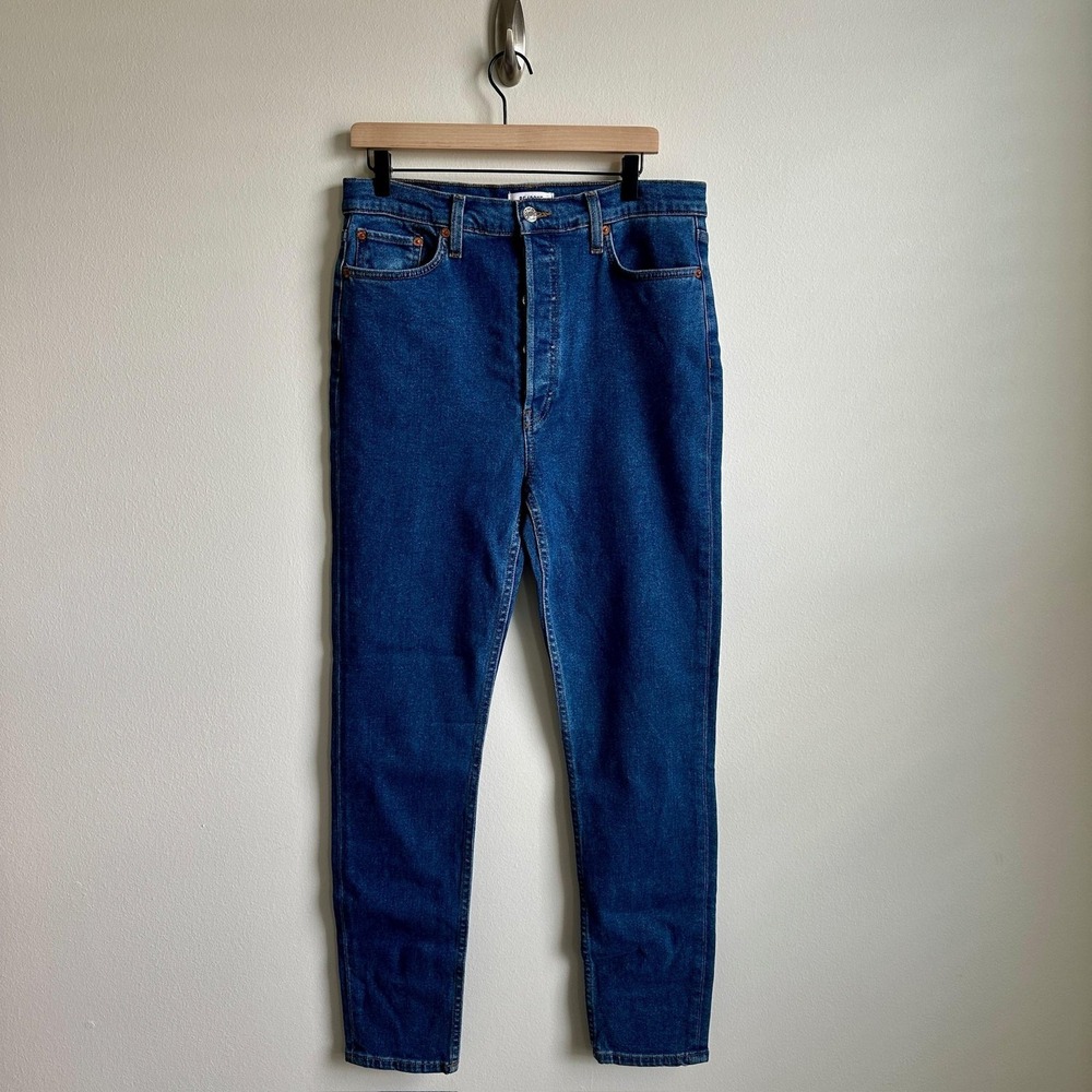 RE/DONE Jeans Womens 31 Blue 90s Ultra High Rise Skinny‎ Denim Button Fly New